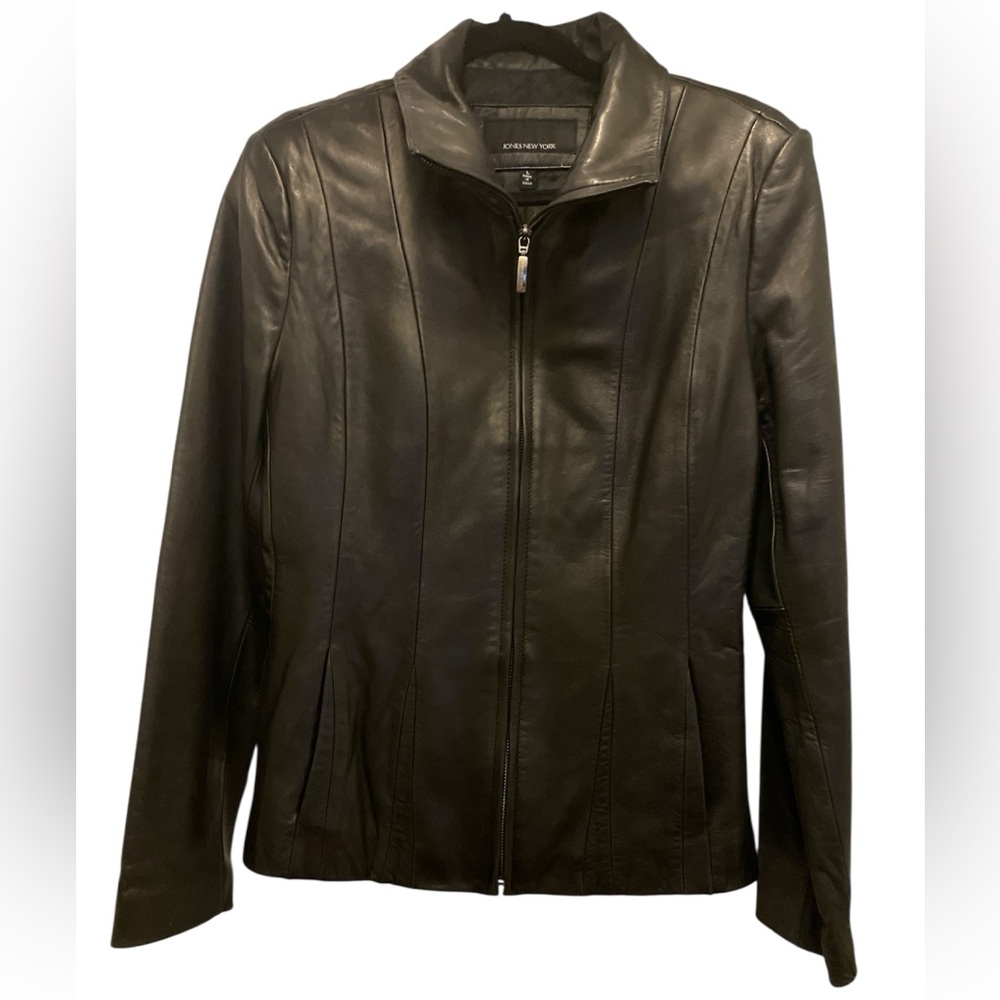 Jones New York Black Leather Jacket
